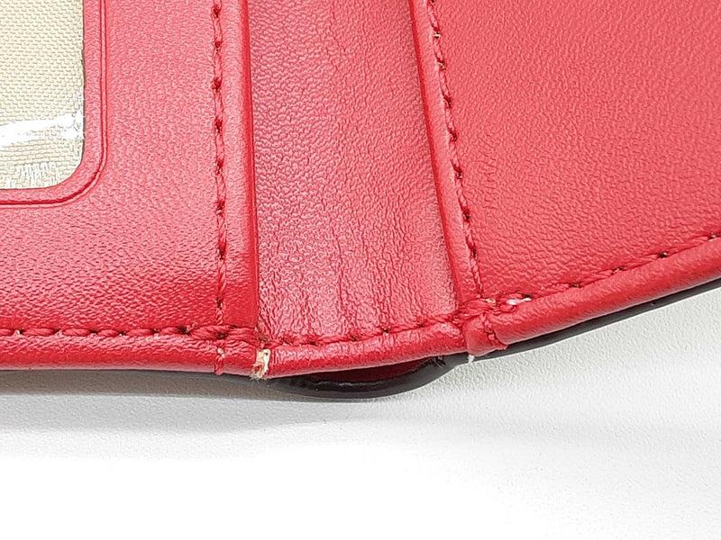 Michael Kors Jet Set Travel Red Gold Signature Logo Passport Wallet Do1025oxde