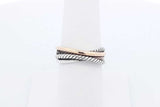 David Yurman Sterling & 18k Yellow Gold Crossover Band Ring 4.7g Sz 7 Eb824lxzdu