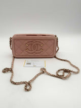 Chanel Pink Leather Vanity Wallet On Chain Eb0424llxzsa