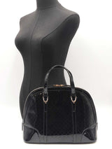 Gucci Nice Dome Satchel In Black Microguccissima Patent Leather Fw0126woxdu