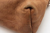 Gucci Gg Monogram Brown Leather Hobo Shoulder Bag Eb1026lrxde