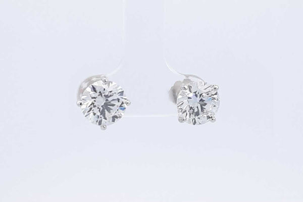 4.16ctw Lab Grown Round Diamond Stud Earrings In 14k White Gold 2.1g Eb1224irxdu