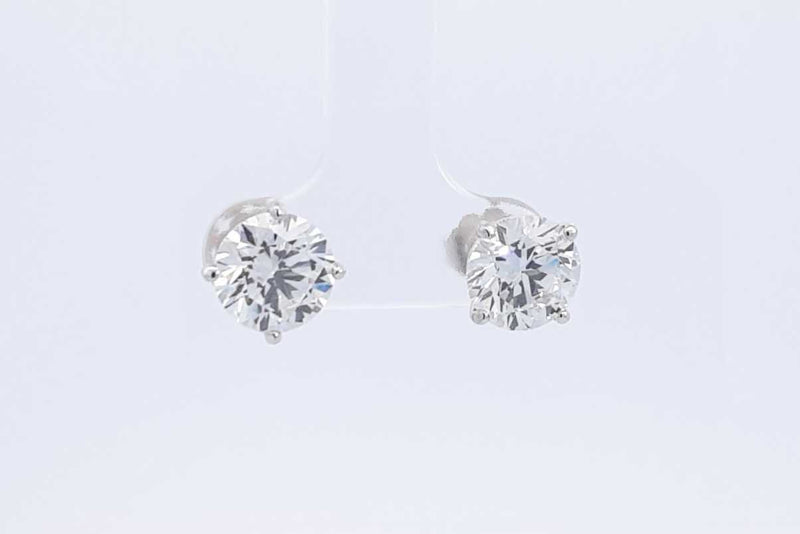 4.16ctw Lab Grown Round Diamond Stud Earrings In 14k White Gold 2.1g Eb1224irxdu