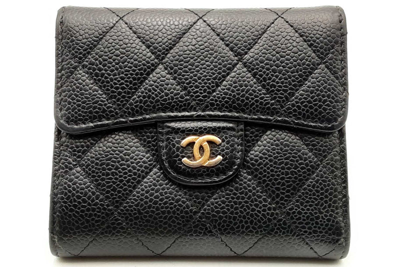 Chanel Quilted Caviar Compact Flap Wallet Eb1024rxzsa