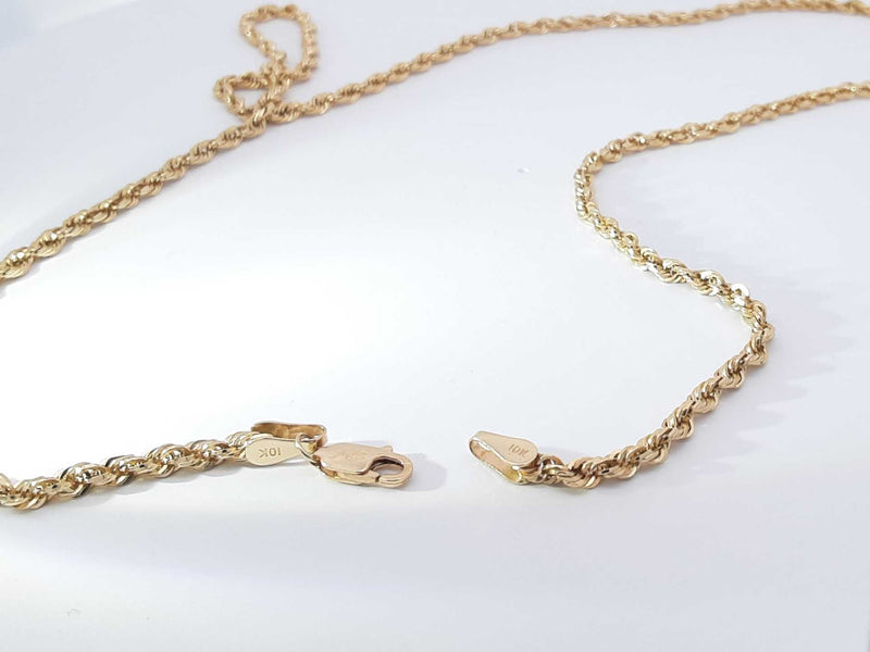 10k Yellow Gold 11.38 Grams Rope Chain 24 Inches Aa0925lcrsa