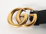 Gucci Gg Marmont Black Leather Belt Size 95-38 Sd0626lrxde