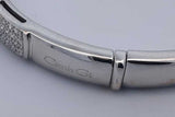 Casa Gi 18k White Gold Pave Diamond Hinged Bangle Bracelet 35.7g Eb0326wexzdu