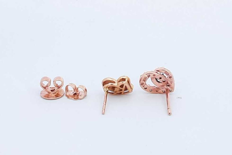 Le Vian Diamond Stud Earrings In 14k Rose & Yellow Gold 2 Grams Eb1224lxid7