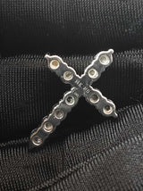 1.0 Cttw Diamond & 14k White Gold Cross Pendant 2.6 Grams Fw0826ixzdu