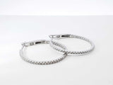 0.56 Cttw Diamond & 14k White Gold Inside Out Hoop Earrings 3.4 Grams Fw0726ozxdu