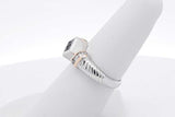 Diamond & Blue Gemstone Ring In 14k White Gold 5.9 Grams Size 6.75 Eb0126llrsa