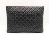 Chanel Large Cosmetic Case In Black Diamond-quilted Leather Fw1225prxdu