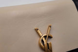 Yves Saint Laurent Small Kate Chain Bag In Alabaster & Black Leather Fw0926ezxdu