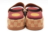 Gucci Gg Monogram Canvas Angelina Platform Sandals Size 39 Eb0226lrxsa