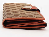 Gucci Gg Monogram Canvas & Leather Heart Clasp Beige / Tan Wallet Aa0826lorsa