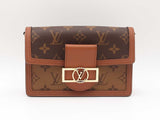 Louis Vuitton Dauphine Chain Wallet In Monogram & Reverse Monogram Coated Canvas Fw0625ezxdu