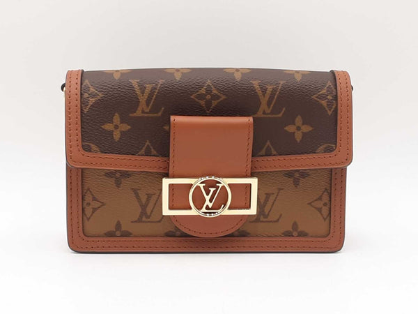 Louis Vuitton Dauphine Chain Wallet In Monogram & Reverse Monogram Coated Canvas Fw0625ezxdu