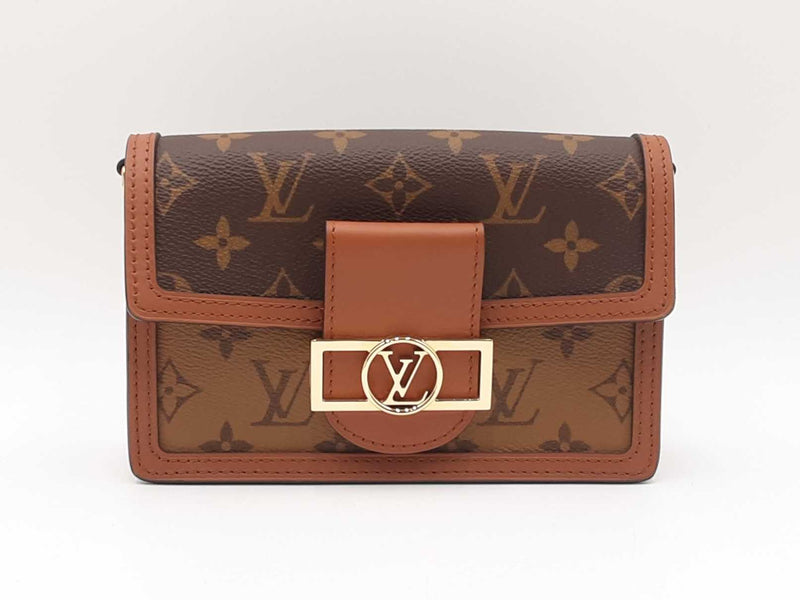 Louis Vuitton Dauphine Chain Wallet In Monogram & Reverse Monogram Coated Canvas Fw0625ezxdu