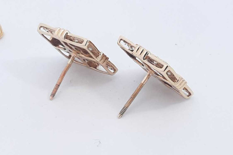 2.1ctw Diamond Stud Screwback Earrings In 14k Yellow Gold 5.7 Grams Aa0425rrxsa