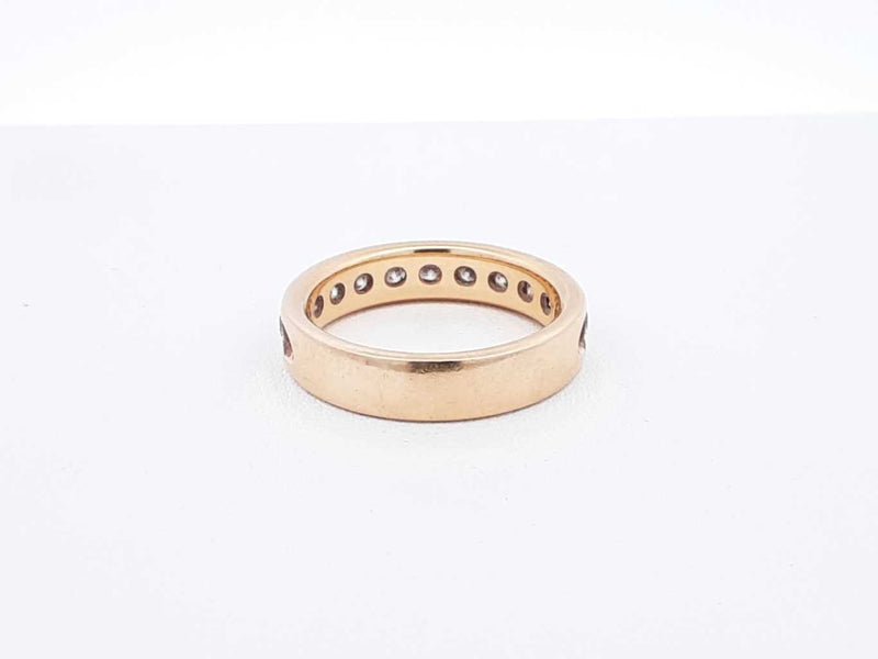 1.0 Ctw Channel-set Diamond & 14k Yellow Gold Ring 5.5 Grams Size 7 Fw0925orzdu