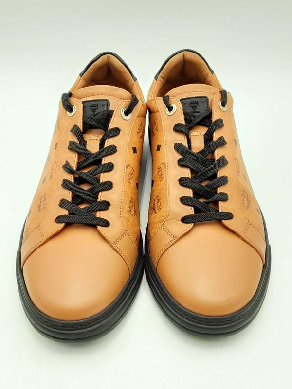 Mcm Color Block Terrain Lo Sneakers In Visetos Cognac Size 45 Eb0125ixsa