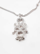 0.60 Cttw Diamond & 18k White Gold Chandelier Pendant Necklace 6.1 Grams 15.5 Inch Fw0726rxzdu