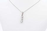 Approx. 0.22ctw Diamond 14k White Gold Pendant & 10k Chain 1.2g 18 In Eb1124pxdu