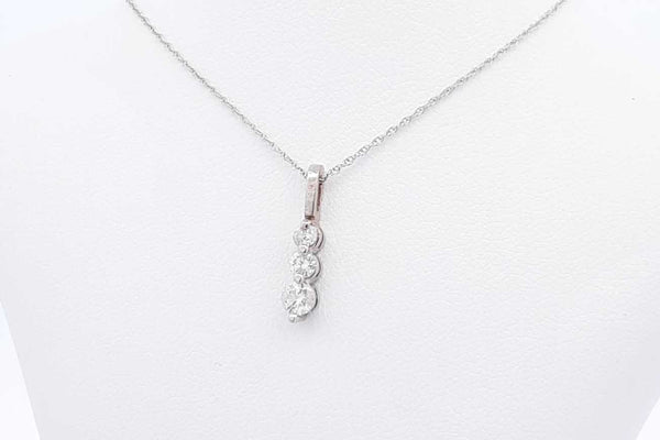 Approx. 0.22ctw Diamond 14k White Gold Pendant & 10k Chain 1.2g 18 In Eb1124pxdu