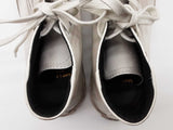 Yves Saint Laurent Bedford Distressed White Leather Shoes Size Eu 37 Do0525crde