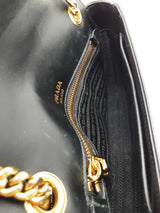 Prada Black Saffiano Leather Pattina Flap Shoulder Bag Eb1026wrxde
