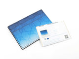 Gucci Chroma Card Case In Gradient Blue Gg Monogram Coated Canvas Fw1225lrzdu