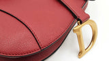 Christian Dior Medium Saddle Bag In Red Grained Leather Fw0126lzxzdu