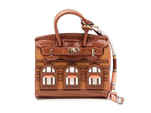 Mini Boutique Bag Charm In Brown Fw0825edu