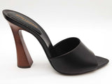 Yves Saint Laurent Ysl Black Leather Mule Heels Size Eu 39 Do0926crde