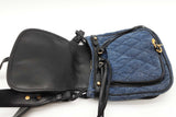 Prada Corsaire Denim Messenger Bag With Back Floral Embroidery Eb0626rxzde