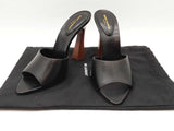 Yves Saint Laurent Ysl Black Leather Mule Heels Size Eu 39 Do0926crde