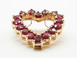 Synthetic Ruby 14k Yellow Gold 8.1g Heart Pendant Do0425wcxde