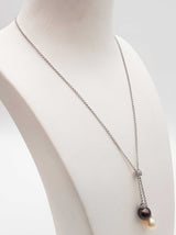 White Black Pearls 14k White Gold 6.7g Chain Necklace 16 In Do0725oxzde