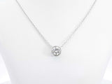 0.65 Ct Diamond & 14k White Gold Solitaire Necklace 2.4 Gram 18 Inch Fw0426cxzdu