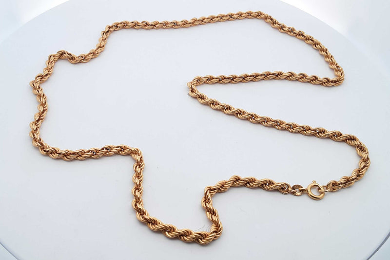 18k Yellow Gold Rope Chain 12.9 Grams 24 Inch Eb0924rxzsa