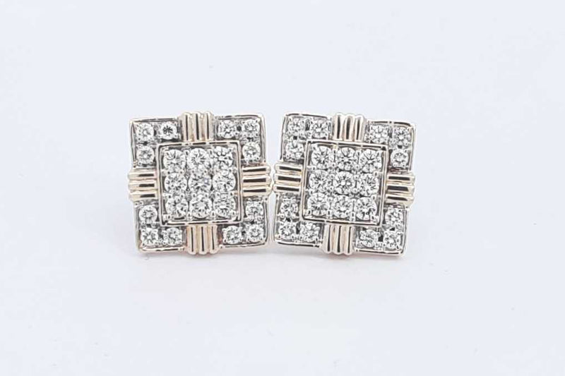 2.1ctw Diamond Stud Screwback Earrings In 14k Yellow Gold 5.7 Grams Aa0425rrxsa