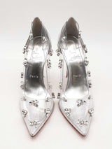 Christian Louboutin Degraqueen Metallic Silver Pumps Size 39.5 Eb0125lrxsa