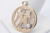 14k Yellow Gold Gemini Zodiac Pendant With A Diamond 3.9 Grams Eb0326wxzsa