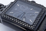 Michele Deco Noir Diamond Quartz Chronograph 30mm Stainless Watch Eb0726rxzde