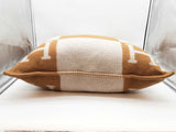 Hermes Avalon 70 Camel Brown Ecru Beige Wool Large Throw Pillow Do0326prxde