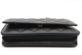 Chanel Quilted Caviar Black Leather Wallet On Chain Eb1026lxxzde