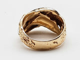 Natural Diamonds 14k Two Tone Yellow White Gold 6.7g Ring Size 5.5 Do0626porde