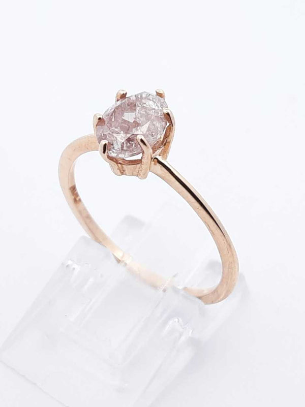 1.0 Ctw "Salt & Pepper" Diamond & 10k Yellow Gold Ring 5 Gram Size 7 Fw0725wozdu