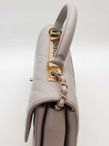 Chanel Quilted Chevron Leather Cc Trendy Top Handle Bag Eb0126pxxzde