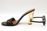 Fendi Delfina Ff Logo Sandals Size 40 Eb1224lcrsa